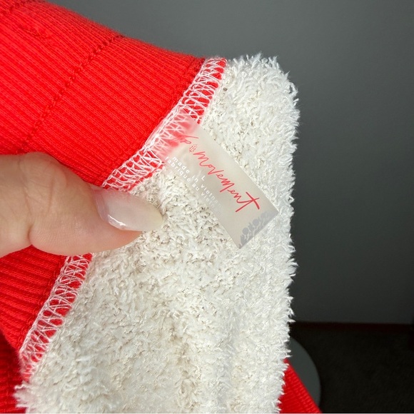 FP Movement Joggers Cuddle Up White Red Plush Trim Microfiber Polyester Size L - Picture 7 of 9